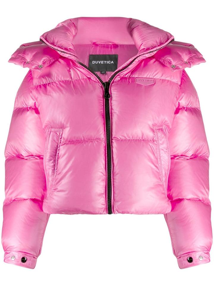 Duvetica Logo Plaque Puffer Jacket - Pink