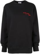 Premier Amour Embroidered Quote Sweatshirt - Black