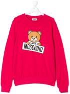 Moschino Kids Teen Teddybear Printed Top - Pink & Purple