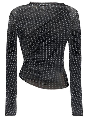 Supriya Lele Cross-print Sheer Top - Black