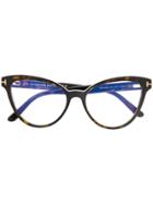 Tom Ford Eyewear Ft5639b Cat-eye Frame Glasses - Brown