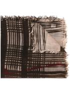 Faliero Sarti Abstract Print Scarf, Adult Unisex, Brown, Virgin Wool