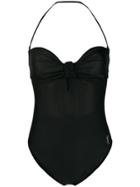 Yves Saint Laurent Vintage Gathered Halterneck Swimsuit - Black