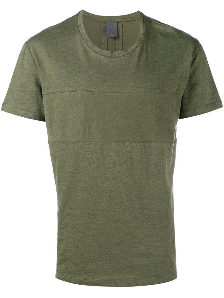 Lot78 Panelled T-shirt, Men's, Size: Large, Green, Cotton