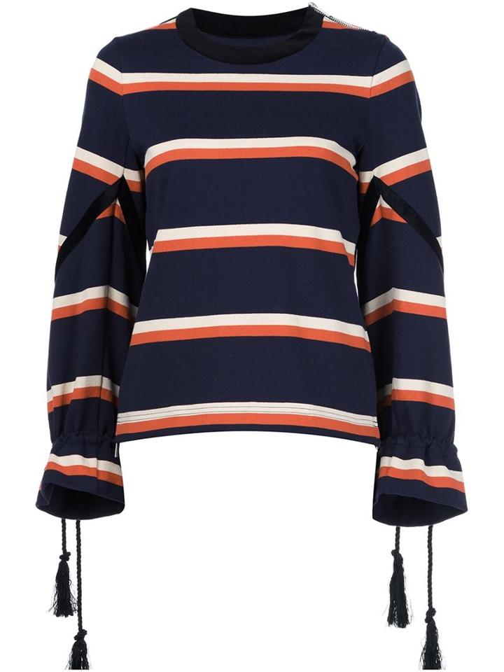 Sacai Striped Drawstring Top
