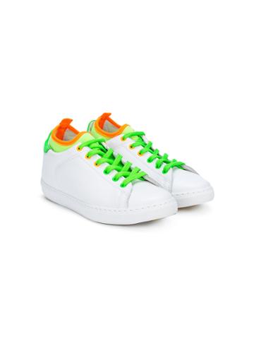 2 Star Kids Neon Detail Sneakers - White