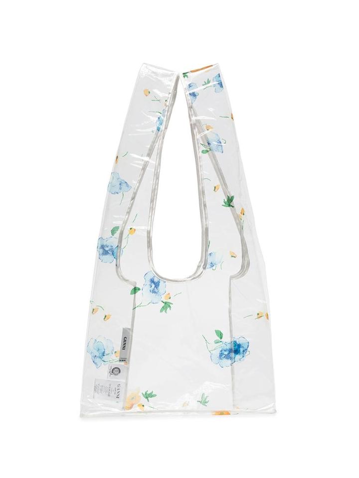 Ganni Floral Tote Bag - White