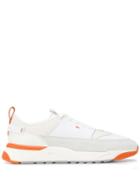 Santoni Leather Lace Up Sneakers - White