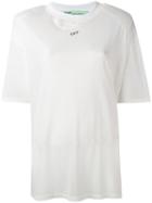 Off-white Distressed Boyfriend T-shirt, Women's, Size: Small, White, Modal