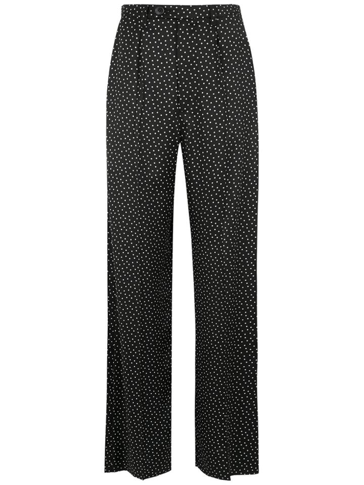 À La Garçonne Printed Palazzo Pants - Black