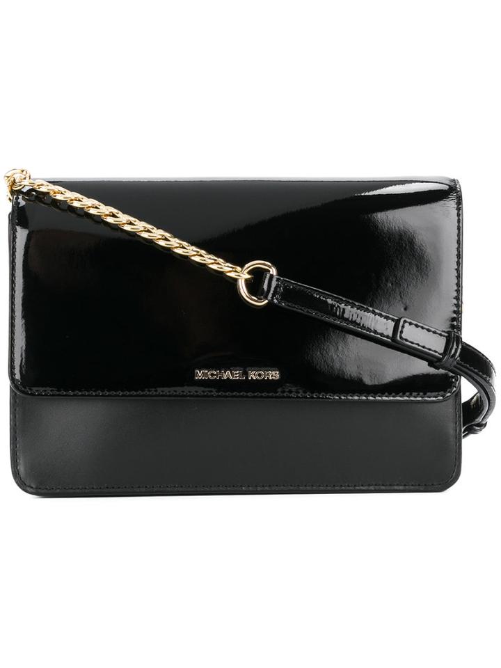 Michael Michael Kors - Varnished Flap Crossbody Bag - Women - Calf Leather/patent Leather - One Size, Black, Calf Leather/patent Leather