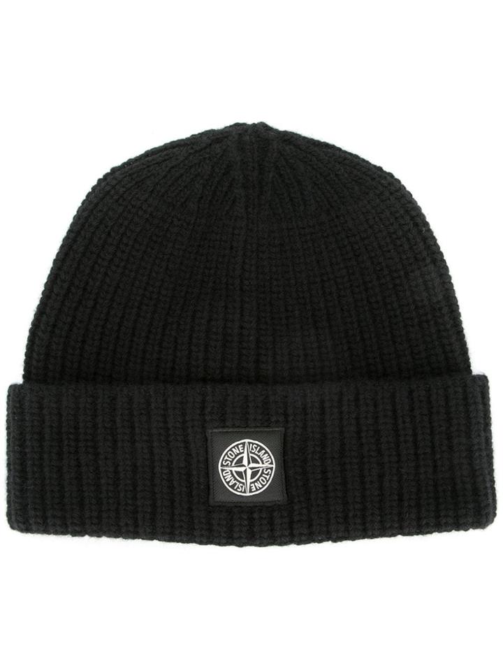 Monkey Time Ribbed Beanie - Black
