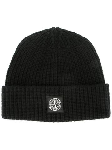 Monkey Time Ribbed Beanie - Black