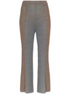 Eckhaus Latta Ribbed Knit Kick Flare Trousers - Brown