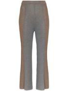 Eckhaus Latta Ribbed Knit Kick Flare Trousers - Brown