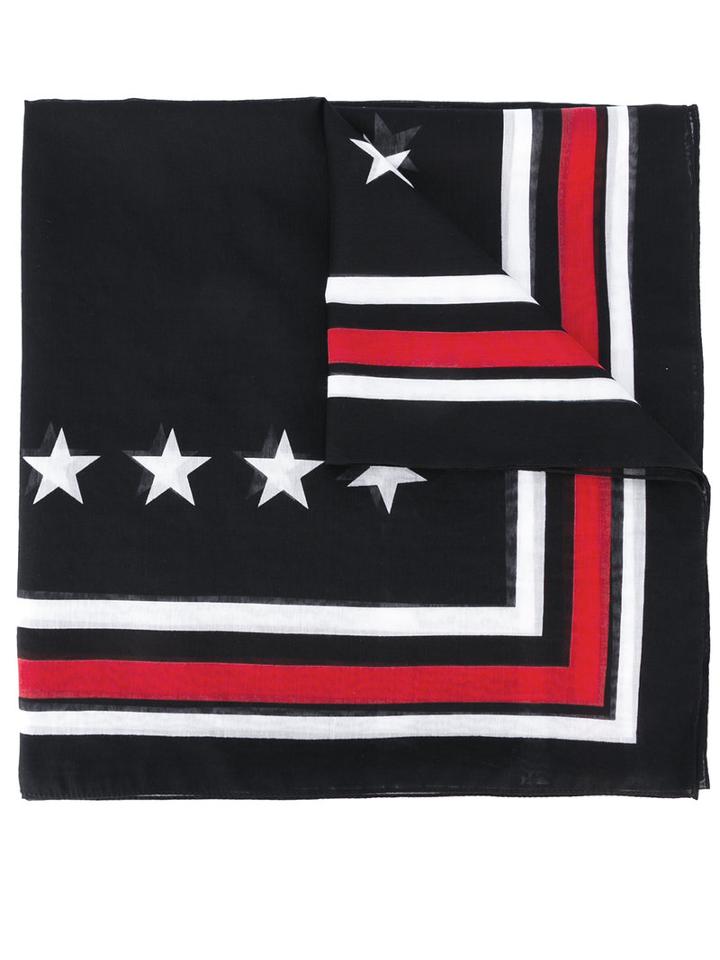 Givenchy Star Print Scarf, Women's, Black, Silk/cotton