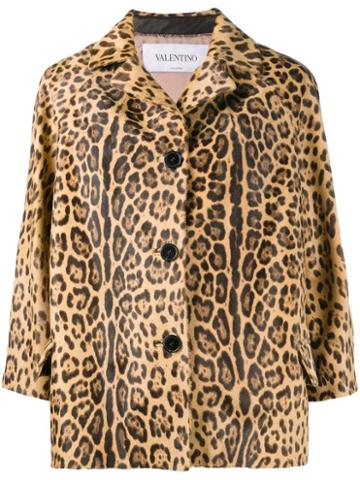 Valentino Leopard Print Jacket, Women's, Size: 36, Brown, Calf Hair/silk