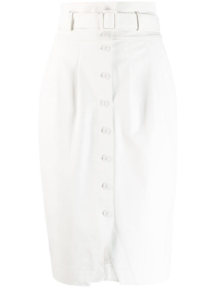 Patrizia Pepe Leather-style Pencil Skirt - White