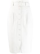 Patrizia Pepe Leather-style Pencil Skirt - White