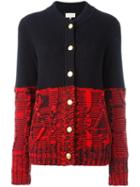 Maison Margiela Colour Block Knitted Cardigan, Women's, Size: Xs, Blue, Cotton