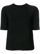 Carven Panelled Short Sleeve Top - Black