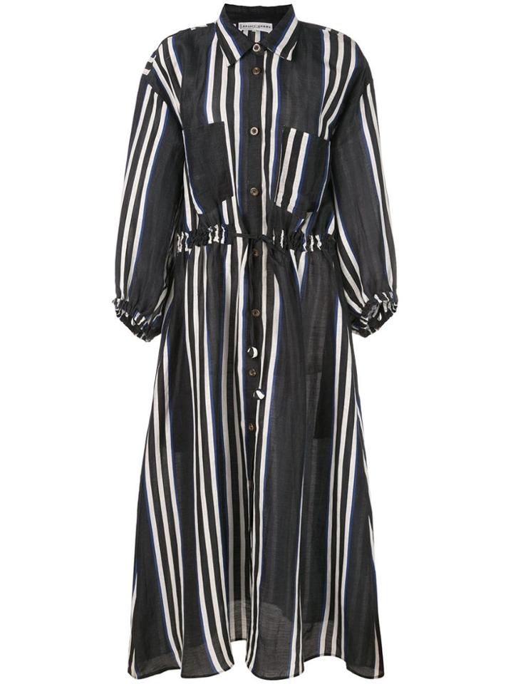 Apiece Apart Striped Shirt Dress - Black