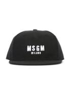 Msgm Kids Logo Cap, Black