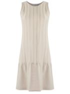 Egrey - Round Neck Knit Dress - Women - Viscose - P, Nude/neutrals, Viscose