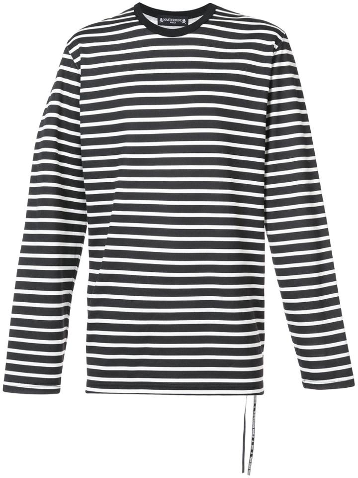 Mastermind Japan Striped Long Sleeve T-shirt With Skull Print Back -