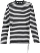Mastermind Japan Striped Long Sleeve T-shirt With Skull Print Back -