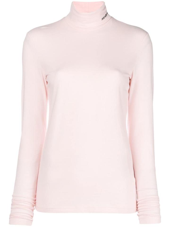 Calvin Klein 205w39nyc Micro Logo Turtleneck Top - Pink & Purple