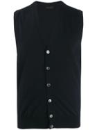 Dell'oglio Knitted Button-down Waistcoat - Blue