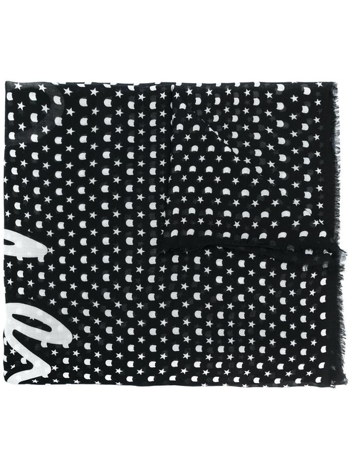 Karl Lagerfeld Star Print Scarf - Black