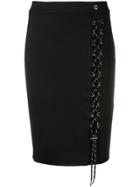 Versace Jeans Lace-up Pencil Skirt - Black