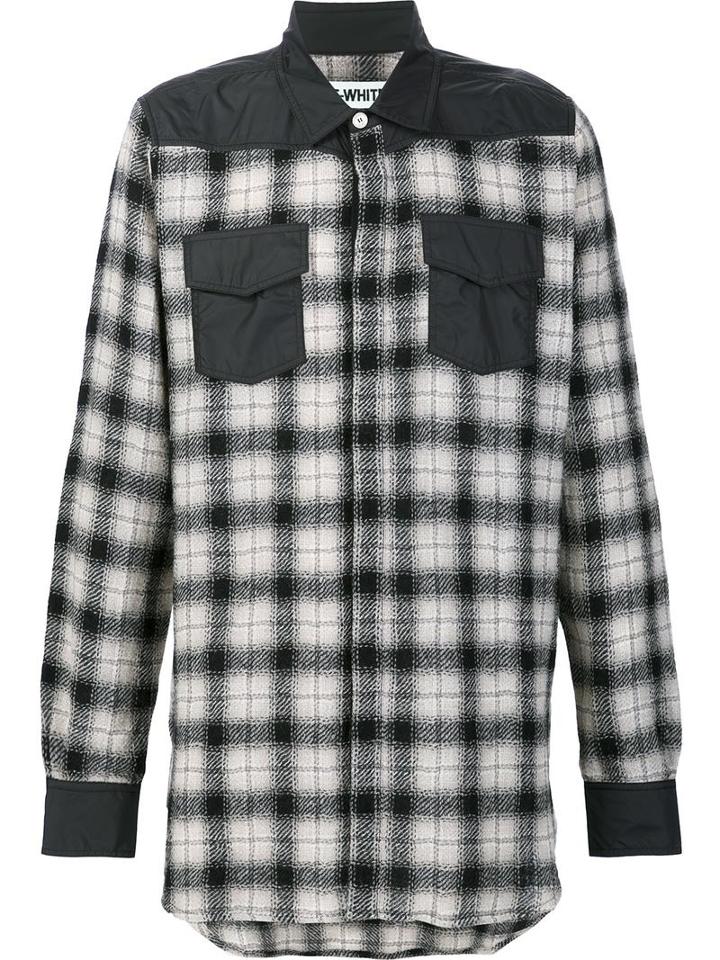 Off-white Checked Shirt, Men's, Size: Xs, Black, Virgin Wool