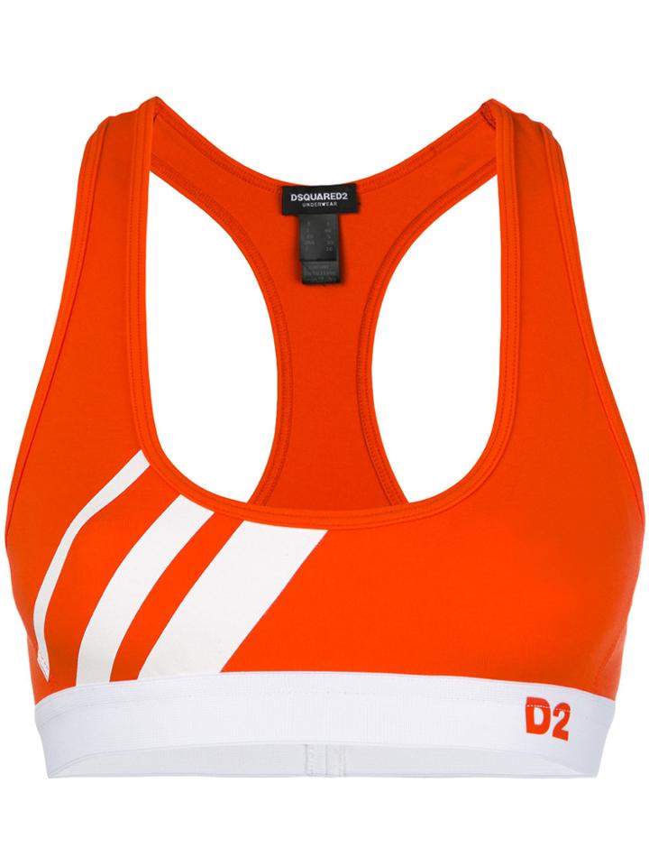Dsquared2 Striped Sports Bra - Yellow & Orange