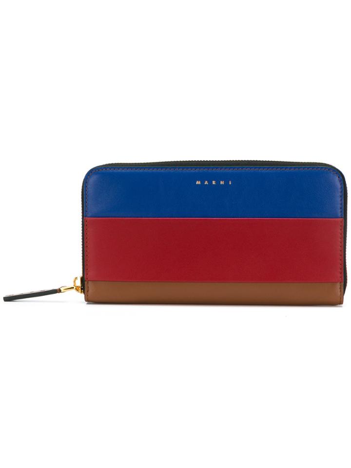 Marni Colour Block Continental Wallet - Brown