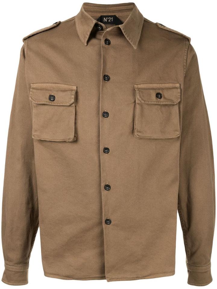 Nº21 Button-down Military Shirt - Green