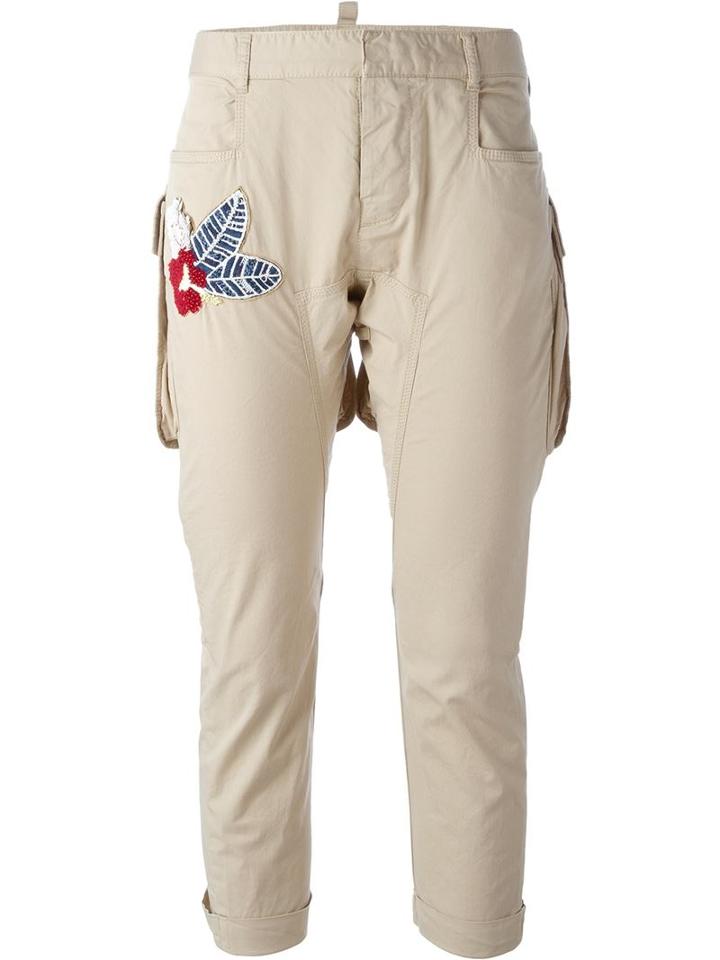 Dsquared2 Flower Appliqué Cropped Trousers