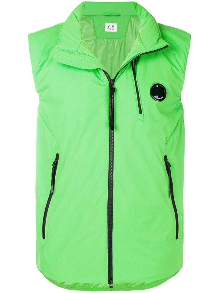Cp Company Concealed Hood Zip Vest - Green