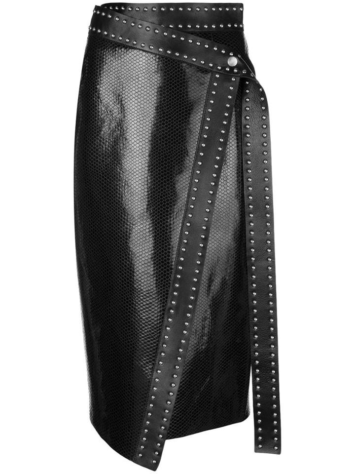 Alexander Mcqueen Leather Studded Skirt - Black