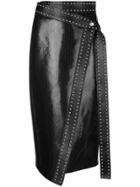 Alexander Mcqueen Leather Studded Skirt - Black