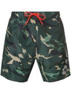 Diesel Camouflage Print Swim Shorts - Green