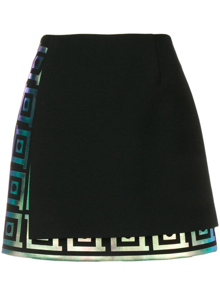 Versace Collection A-line Mini Skirt With Print - Black