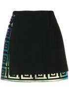 Versace Collection A-line Mini Skirt With Print - Black