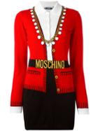 Moschino Trompe L'oeil Suit Dress, Women's, Size: 40, Red, Cotton