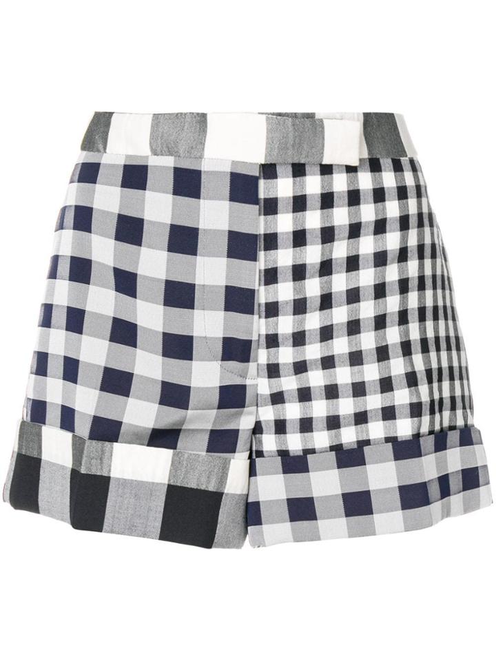 Thom Browne Fun-mix Gingham Check Mini Short - Blue