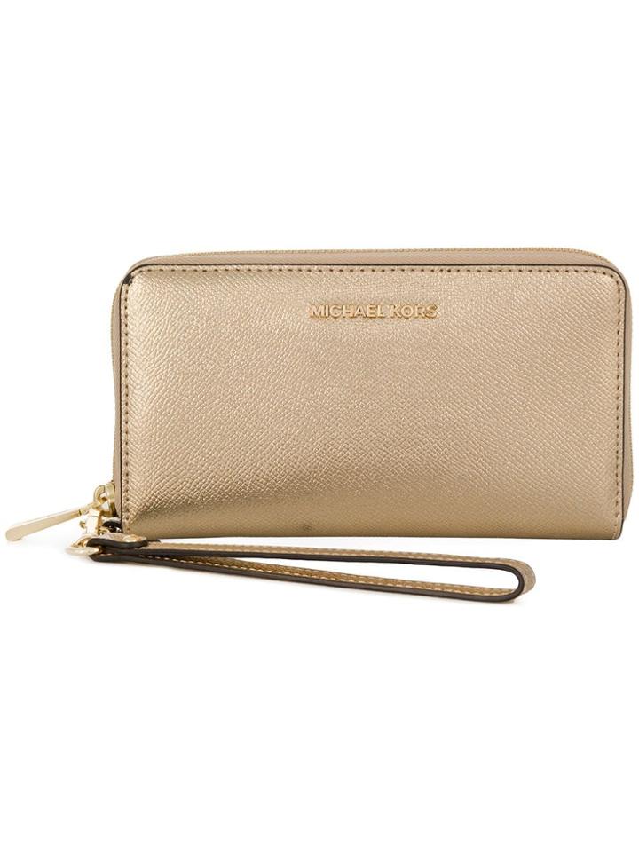 Michael Kors Collection Metallic Logo Purse - Gold