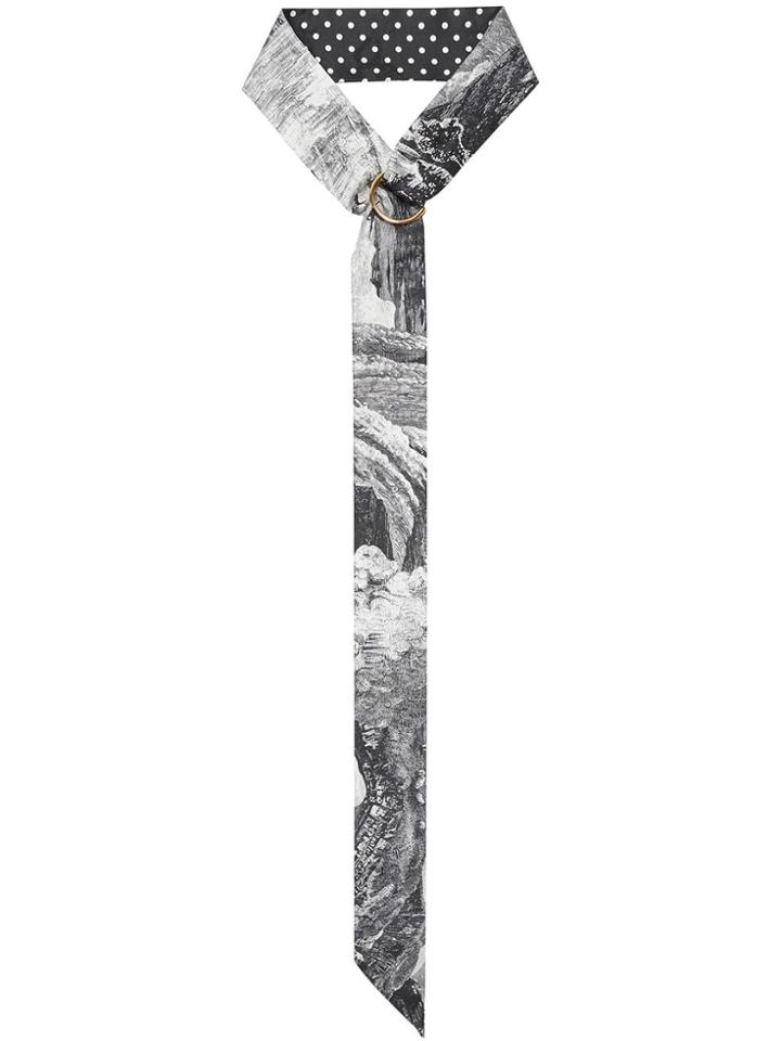 Burberry D-ring Detail Dreamscape Dot Silk Jacquard Skinny Scarf -