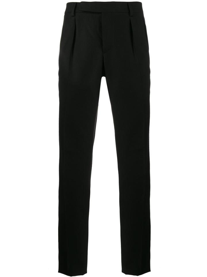 Saint Laurent Double Pleated Tailored Trousers - Black